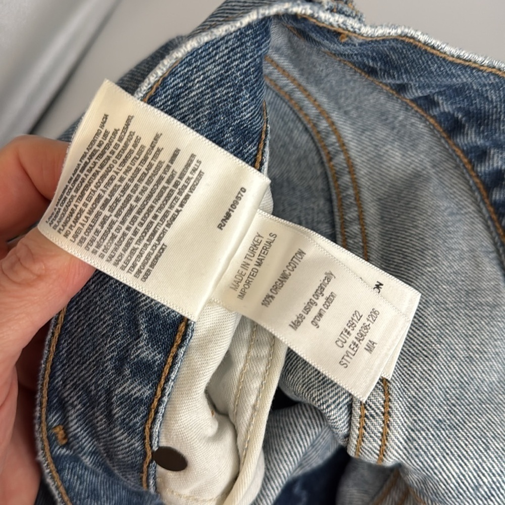 Agolde Mia Mid Rise Straight Leg Distressed Jeans in Rule Size 29 - Picture 13 of 13